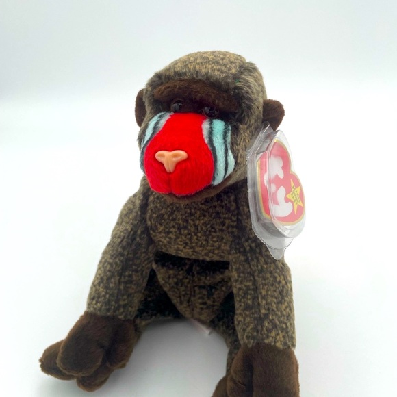 Ty Beanie Babies Retired CHEEKS the Baboon Monkey, Holo Tag, 1999 Retired - Picture 6 of 6